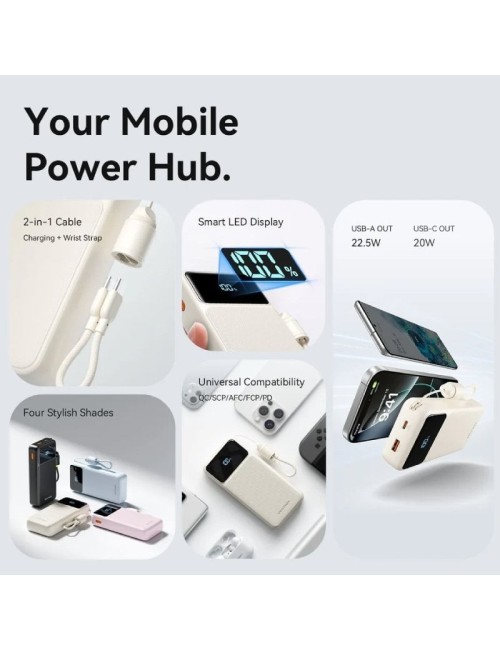 Powerbank 20000mAh Vention XGYL0-40-TY/ 22.5W/ Azul/ Incluye Cable USB Tipo-C