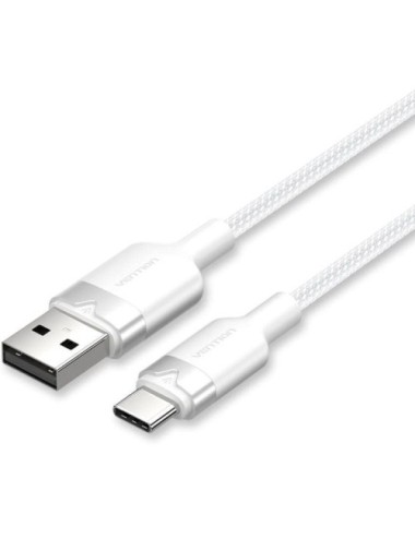 Cable USB 2.0 Tipo-C Vention CTNWF/ USB Tipo-C Macho - USB Macho/ Hasta 60W/ 480Mbps/ 1m/ Blanco