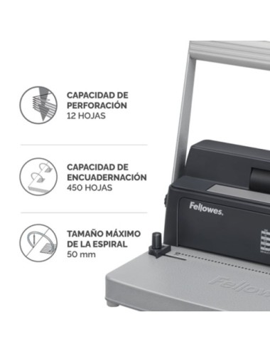Encuadernadora Fellowes Metal 50R/ Grafito