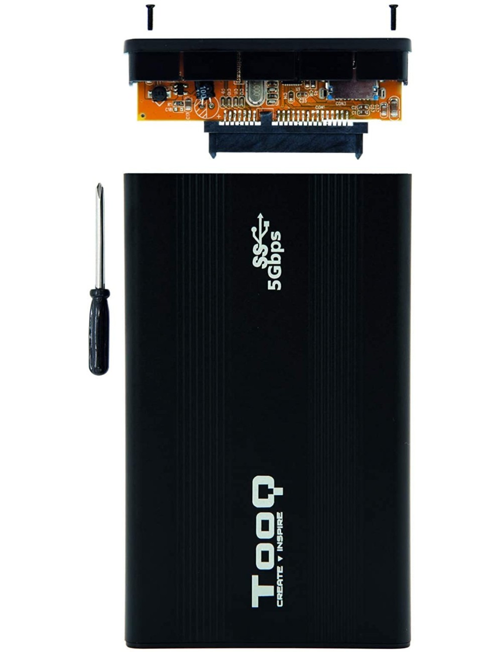 CAIXA EXTERNA DISC DUR TOOQ TQE-2524B 2.5" 9.5m SATA USB 3.0 COLOR NEGRE ( TQE-2524B )