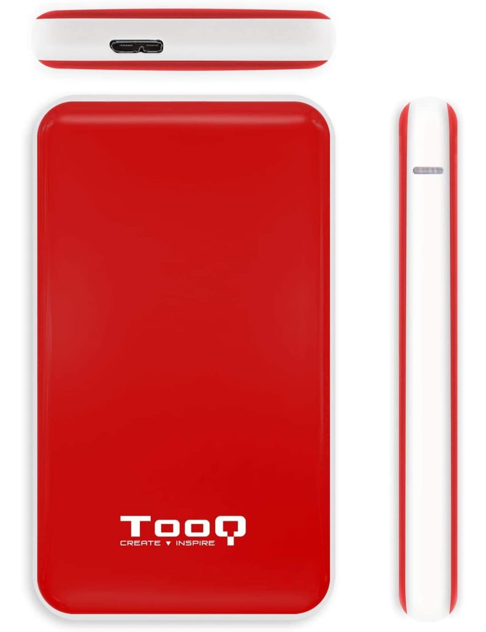 CAIXA EXTERNA TOOQ HD 2.5"   9.5mm SATA USB 3.1 PLASTIC VERMELL ( TQE-2528R )