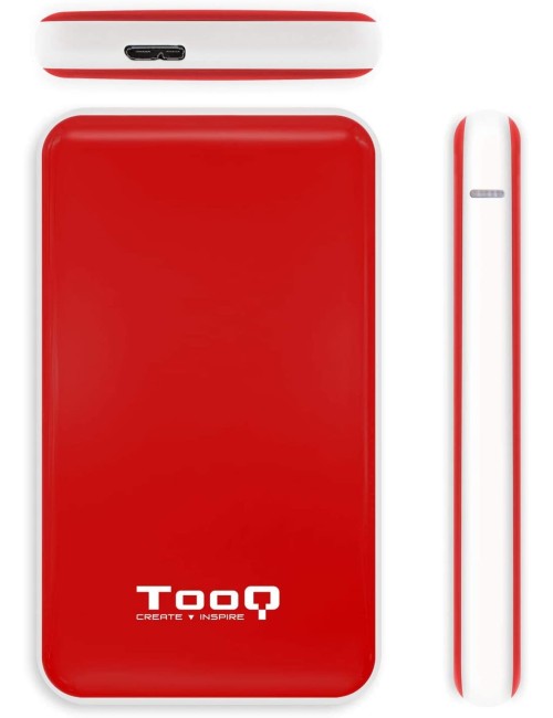 CAIXA EXTERNA TOOQ HD 2.5"   9.5mm SATA USB 3.1 PLASTIC VERMELL ( TQE-2528R )
