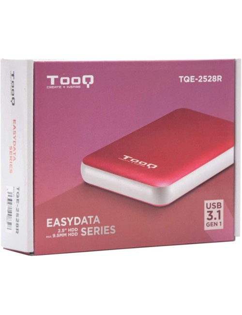 CAIXA EXTERNA TOOQ HD 2.5"   9.5mm SATA USB 3.1 PLASTIC VERMELL ( TQE-2528R )