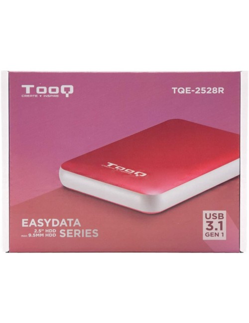 CAIXA EXTERNA TOOQ HD 2.5"   9.5mm SATA USB 3.1 PLASTIC VERMELL ( TQE-2528R )