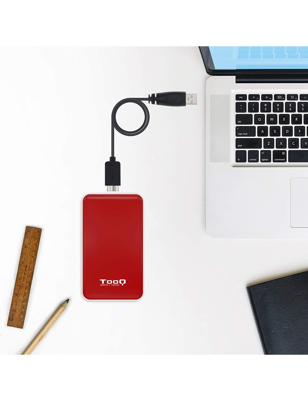 CAIXA EXTERNA TOOQ HD 2.5"   9.5mm SATA USB 3.1 PLASTIC VERMELL ( TQE-2528R )
