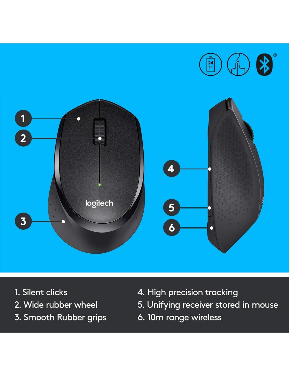 RATOLI LOGITECH M330 WIRELES SILENT PLUS COLOR NEGRE ( 910-0004909 )