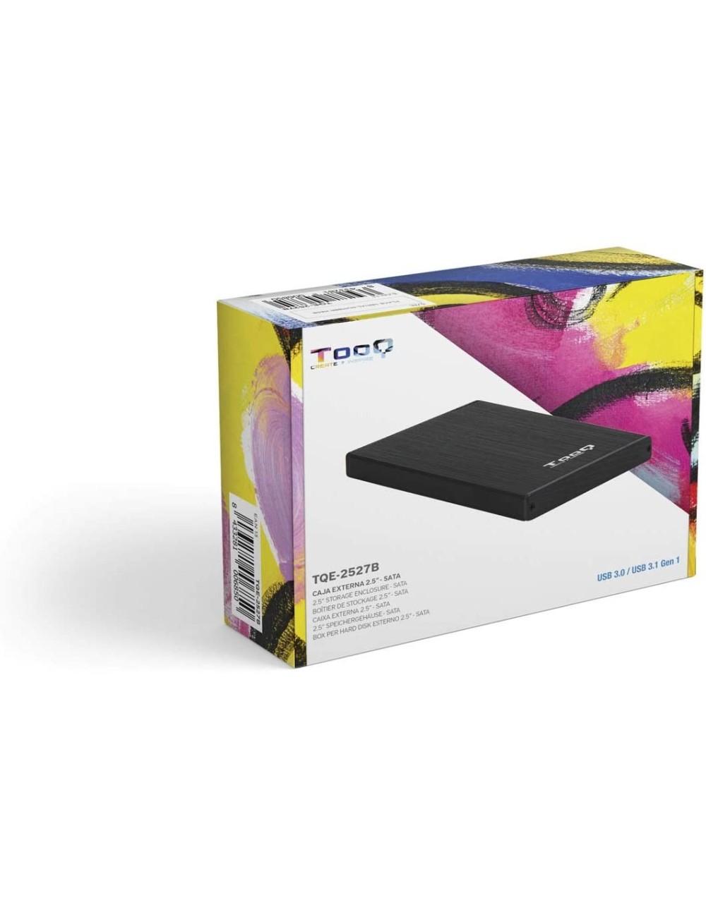 TOOQ CAJA EXTERNA HD TQE-2527B NEGRA 2.5" 9.5MM SATA USB 3.0