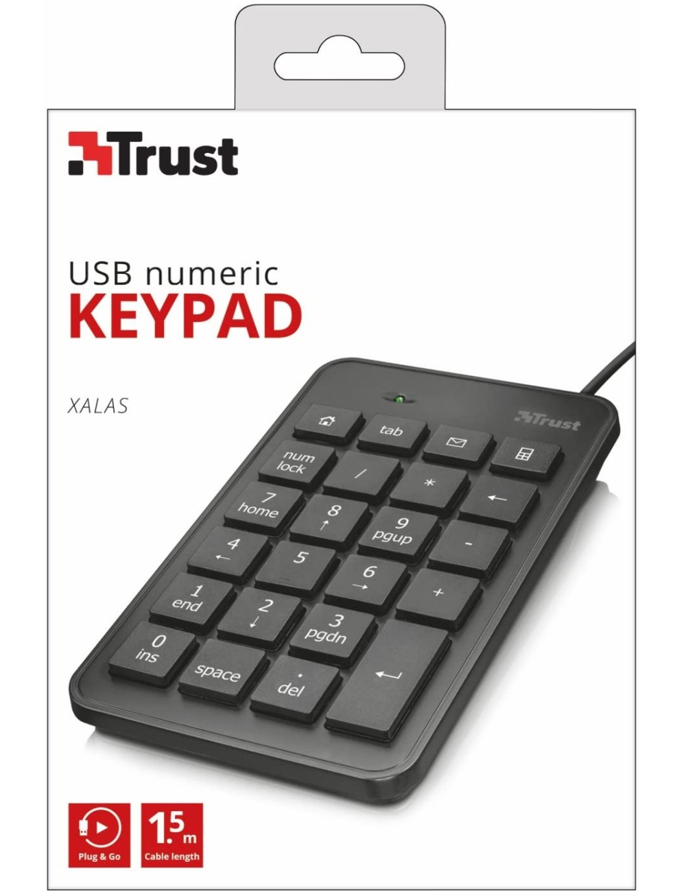 TECLAT NUMERIC USB TRUST XALAS - 23 TECLES - CABLE 1.5M ( TRU-TEC 22221 )