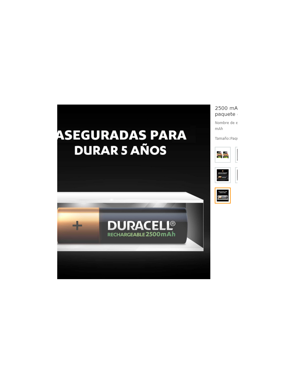 PACK DE 4 PLIES AA DURACELL 1.2V RECARREGABLES ( HR06-P )