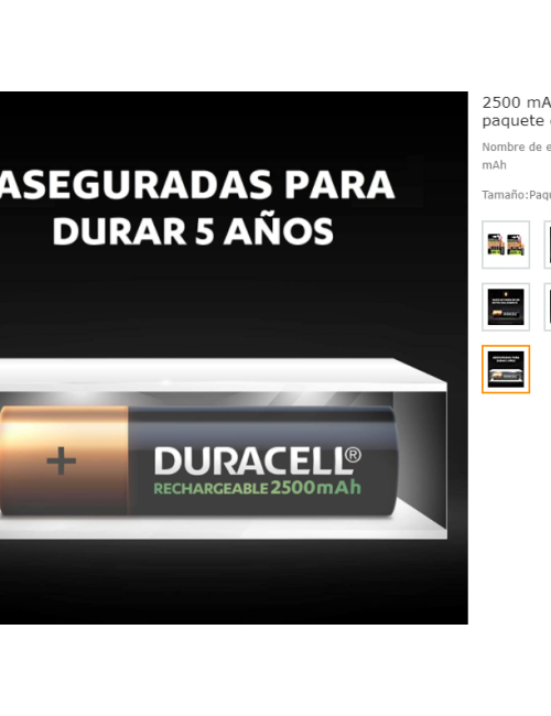 PACK DE 4 PLIES AA DURACELL 1.2V RECARREGABLES ( HR06-P )