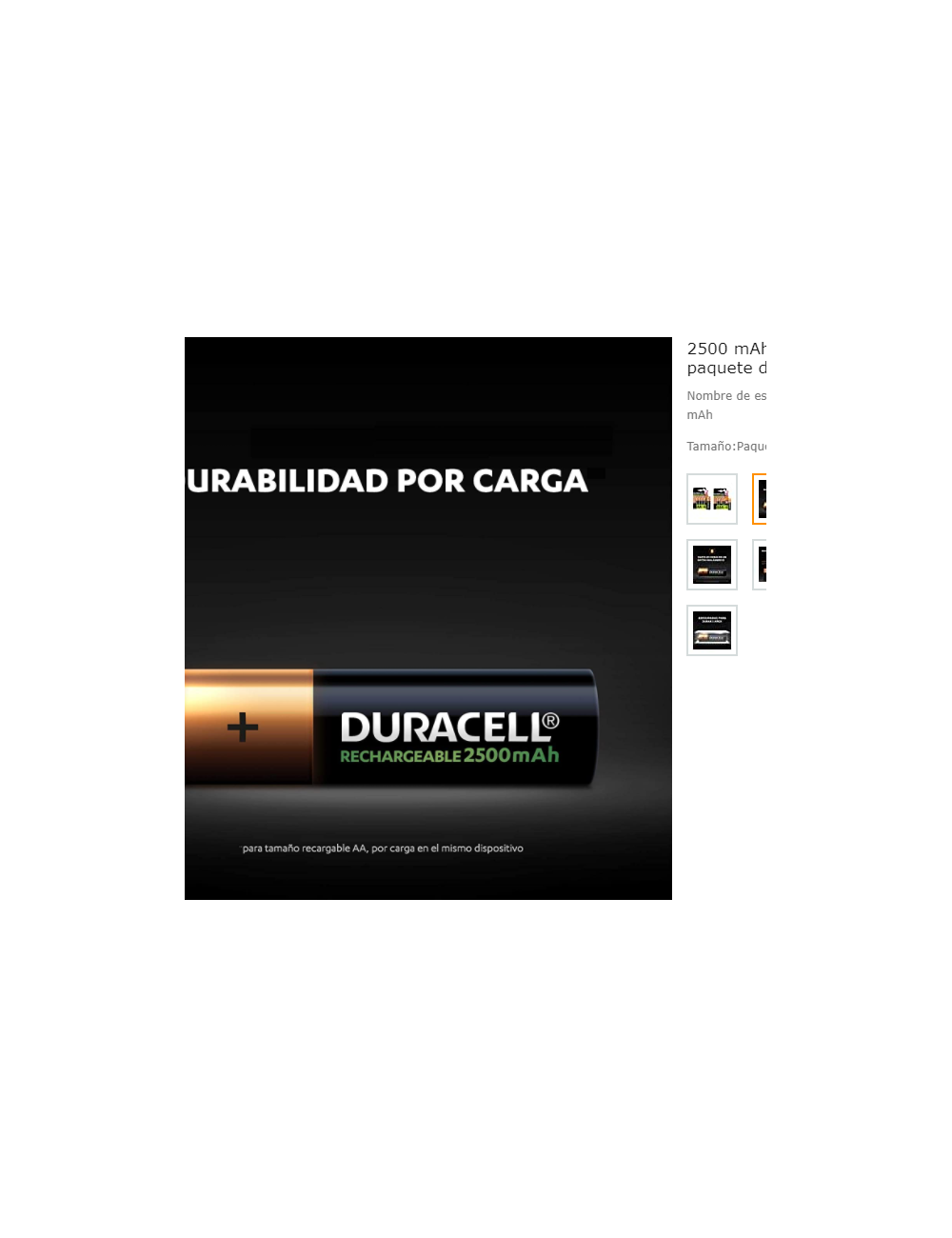 PACK DE 4 PLIES AA DURACELL 1.2V RECARREGABLES ( HR06-P )