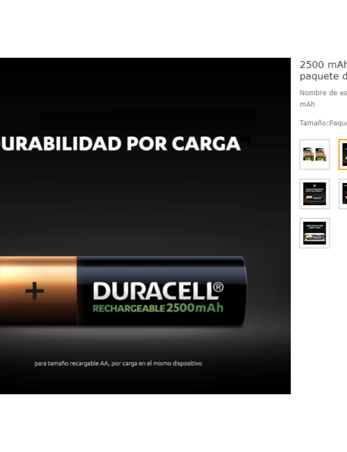 PACK DE 4 PLIES AA DURACELL 1.2V RECARREGABLES ( HR06-P )