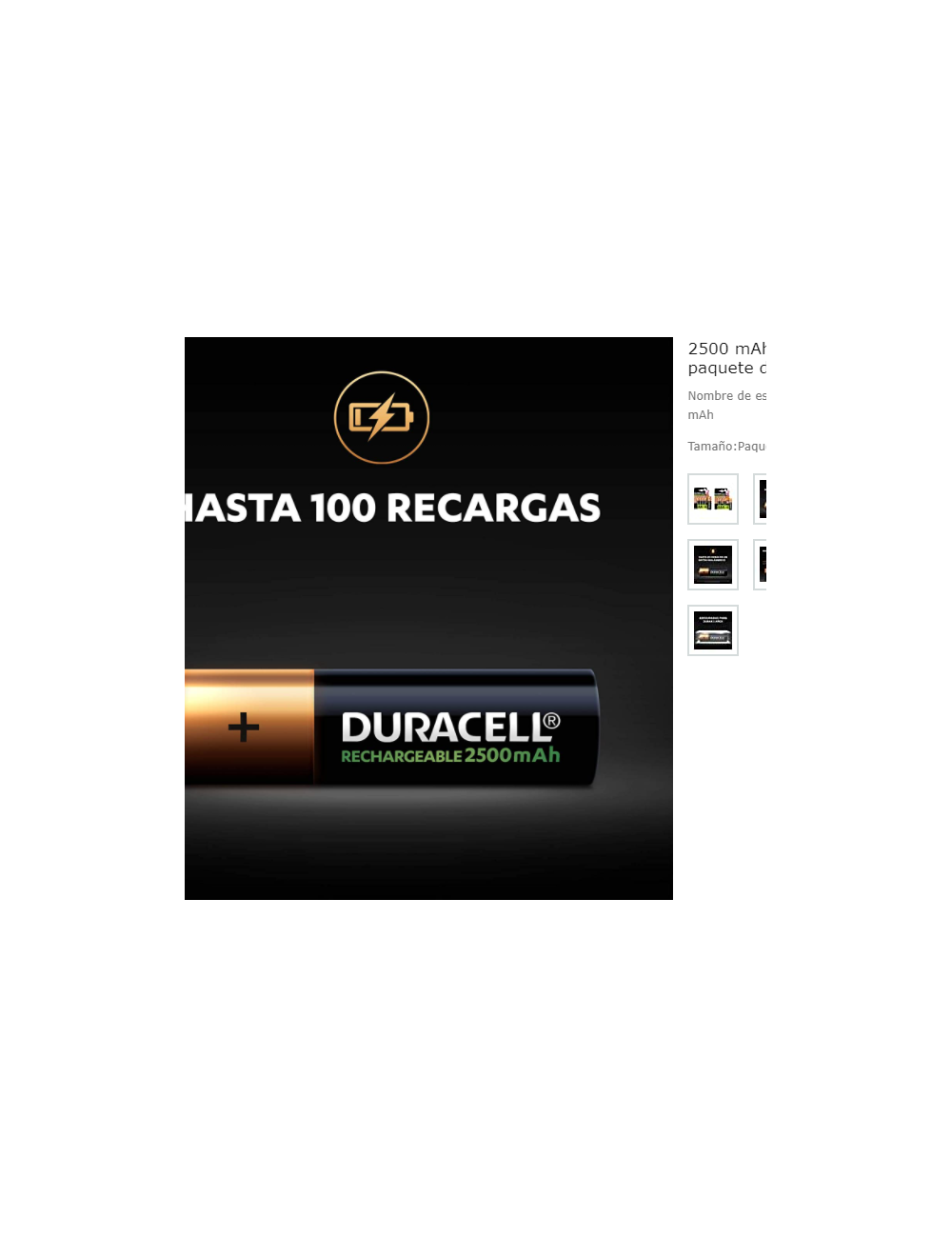 PACK DE 4 PLIES AA DURACELL 1.2V RECARREGABLES ( HR06-P )