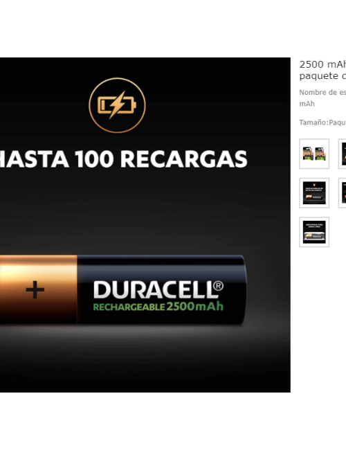 PACK DE 4 PLIES AA DURACELL 1.2V RECARREGABLES ( HR06-P )