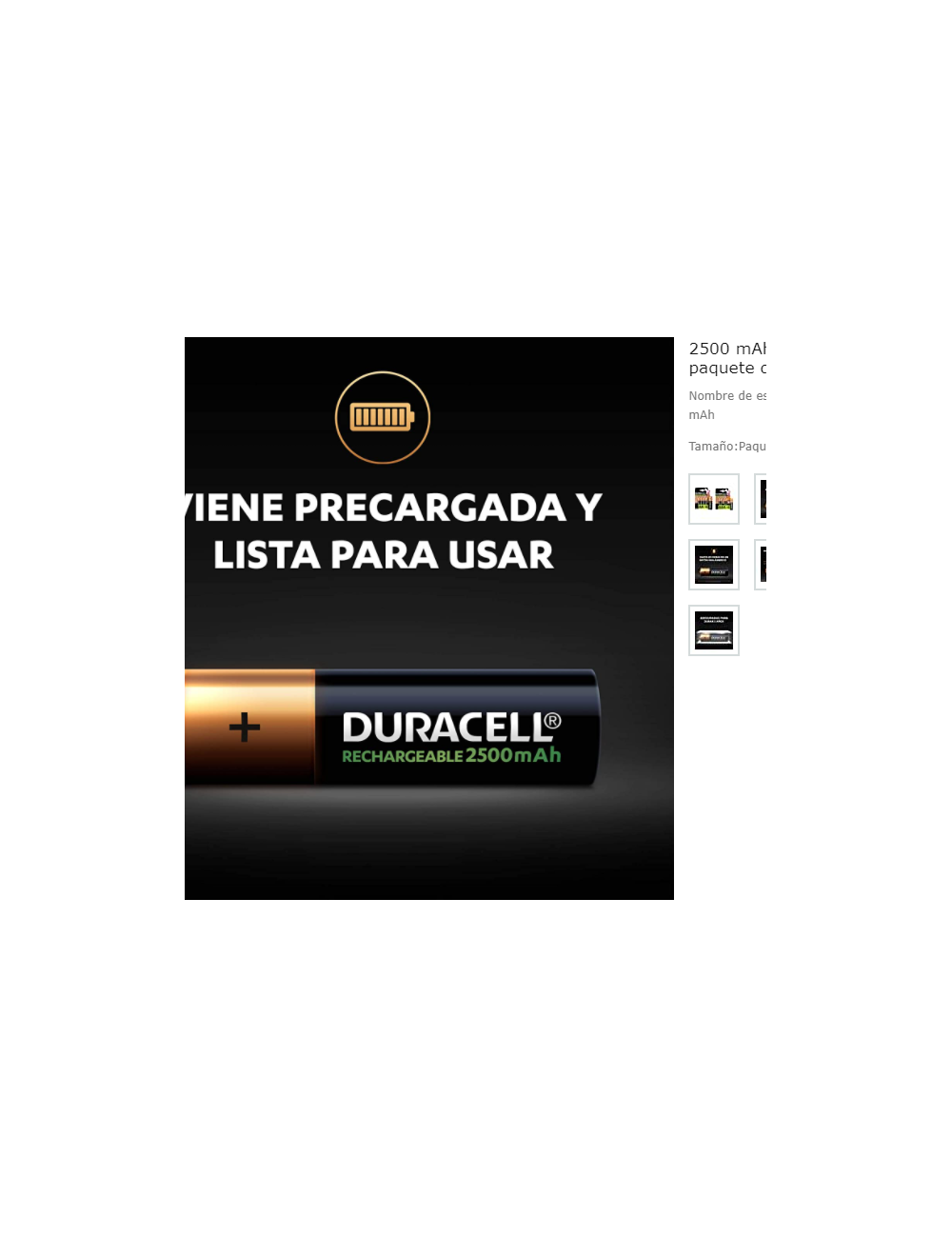 PACK DE 4 PLIES AA DURACELL 1.2V RECARREGABLES ( HR06-P )