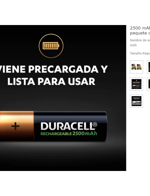PACK DE 4 PLIES AA DURACELL 1.2V RECARREGABLES ( HR06-P )