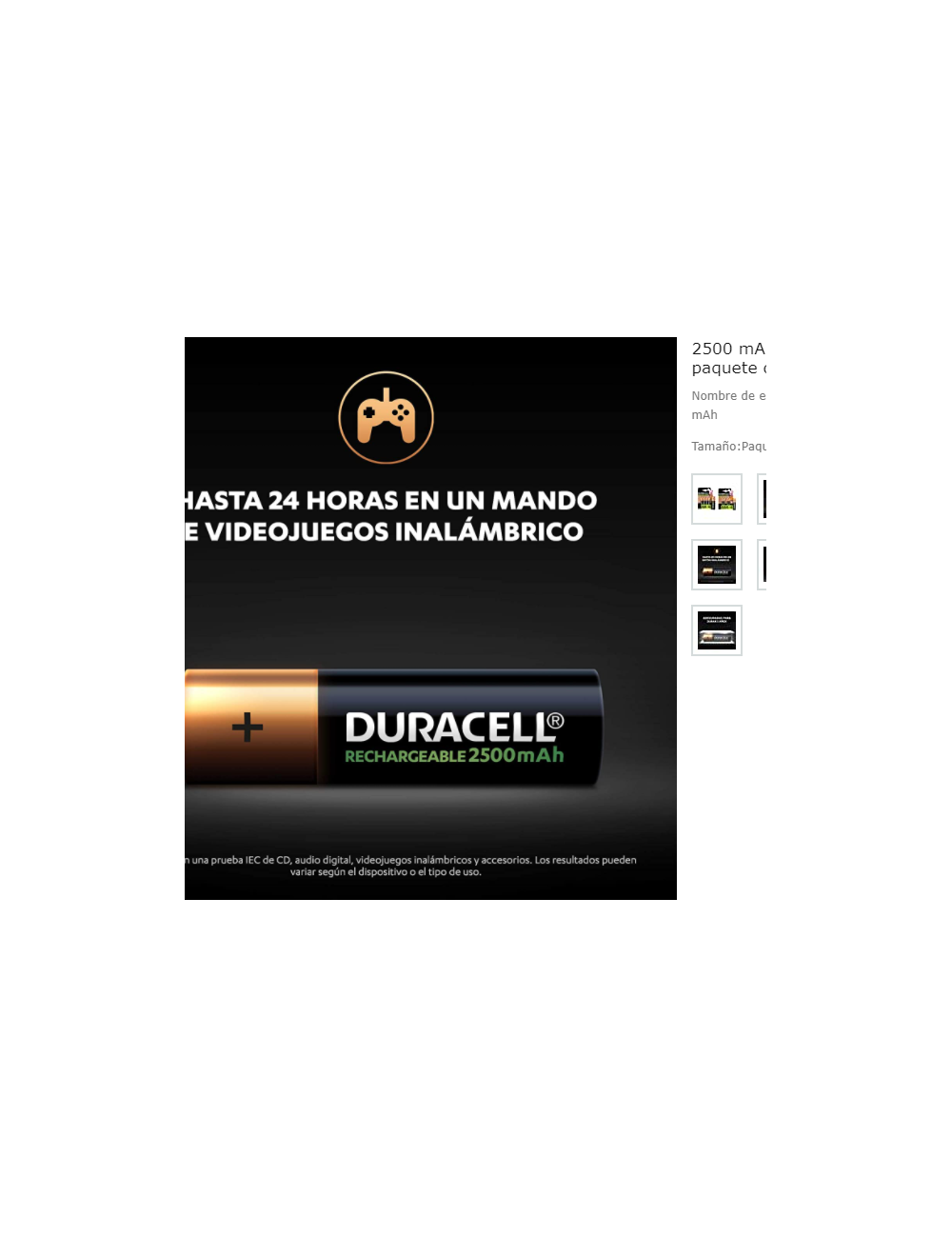 PACK DE 4 PLIES AA DURACELL 1.2V RECARREGABLES ( HR06-P )