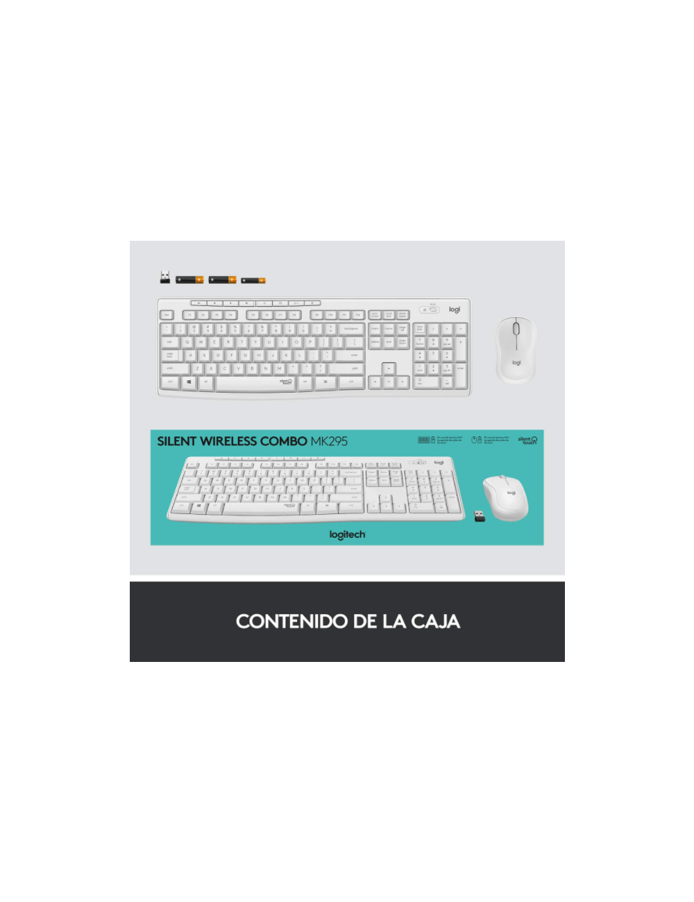 TECLAT I RATOLI INALAMBRIC LOGITECH SILENT TOUCH MK295 BLANC ( 920-009822 )