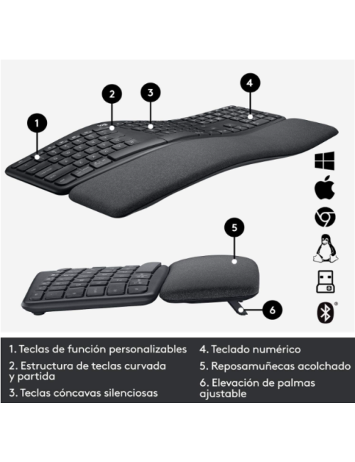 TECLAT LOGITECH ERGO K860 WIRELESS GRAFIT ( 920-010105 )