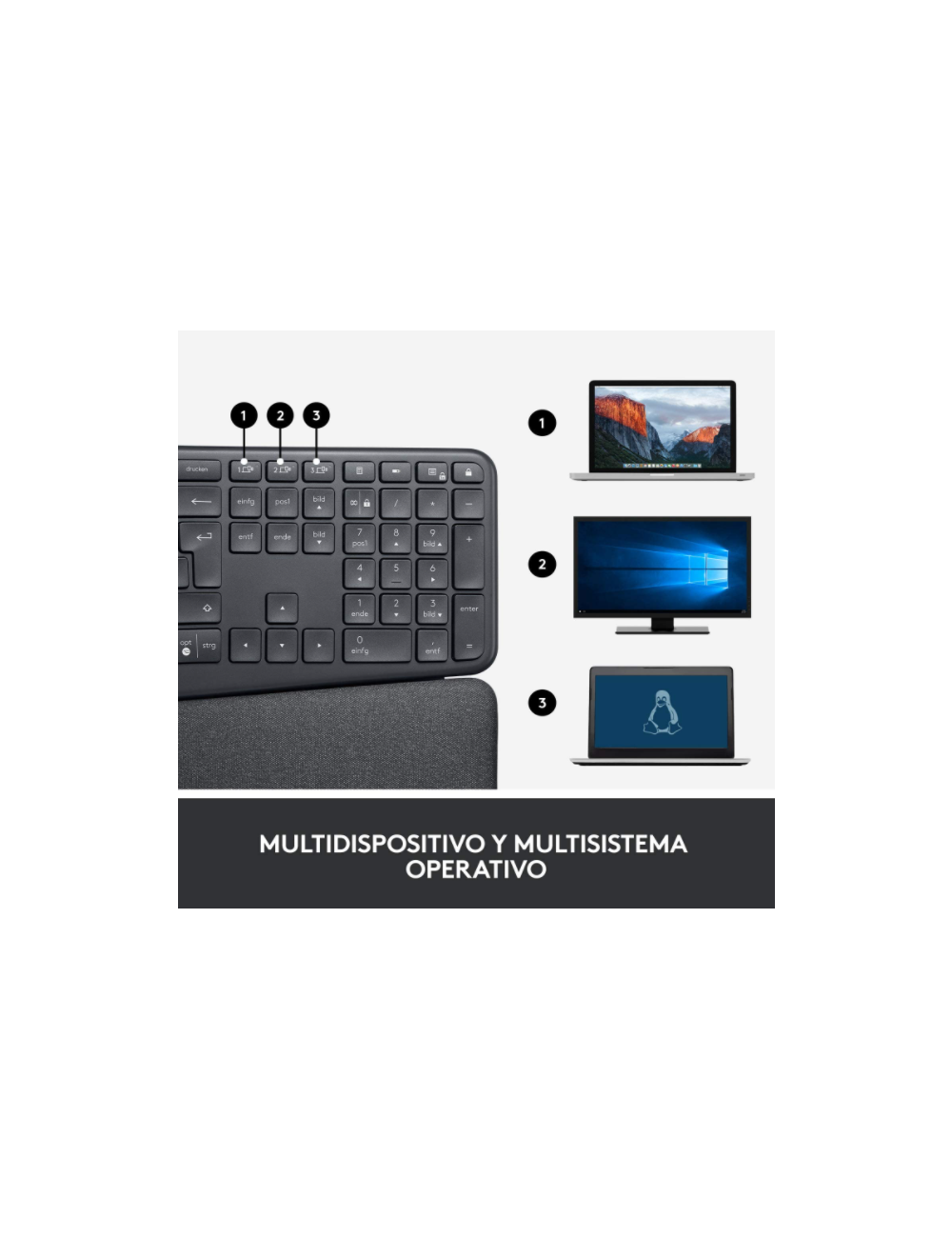 TECLAT LOGITECH ERGO K860 WIRELESS GRAFIT ( 920-010105 )