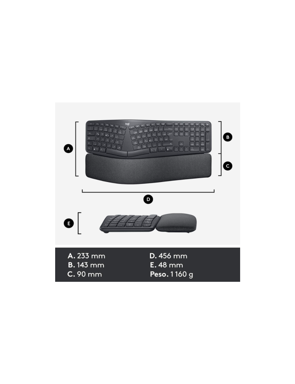TECLAT LOGITECH ERGO K860 WIRELESS GRAFIT ( 920-010105 )