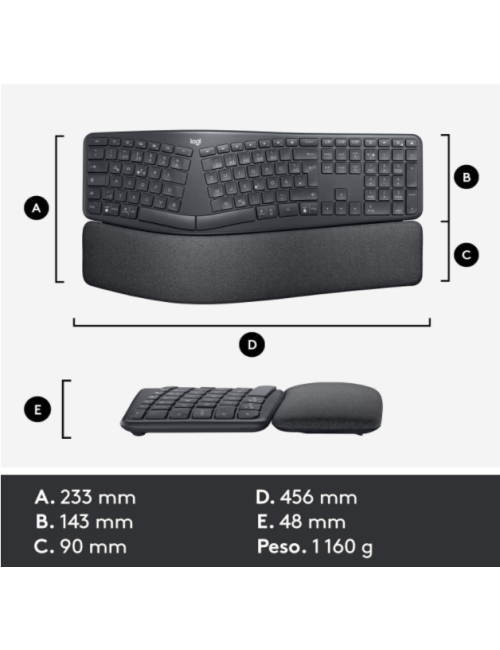 TECLAT LOGITECH ERGO K860 WIRELESS GRAFIT ( 920-010105 )