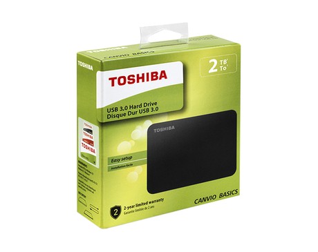 DISCO DURO EXTERNO TOSHIBA CANVIO BASICS 2TB-2.5" TRANSFERENCIA 5GBPS-ALIMENTACION USB-NEGRO