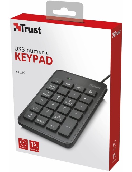 TECLAT NUMERIC USB TRUST XALAS - 23 TECLES - CABLE 1.5M ( TRU-TEC 22221 )