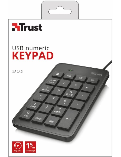 TECLAT NUMERIC USB TRUST XALAS - 23 TECLES - CABLE 1.5M ( TRU-TEC 22221 )